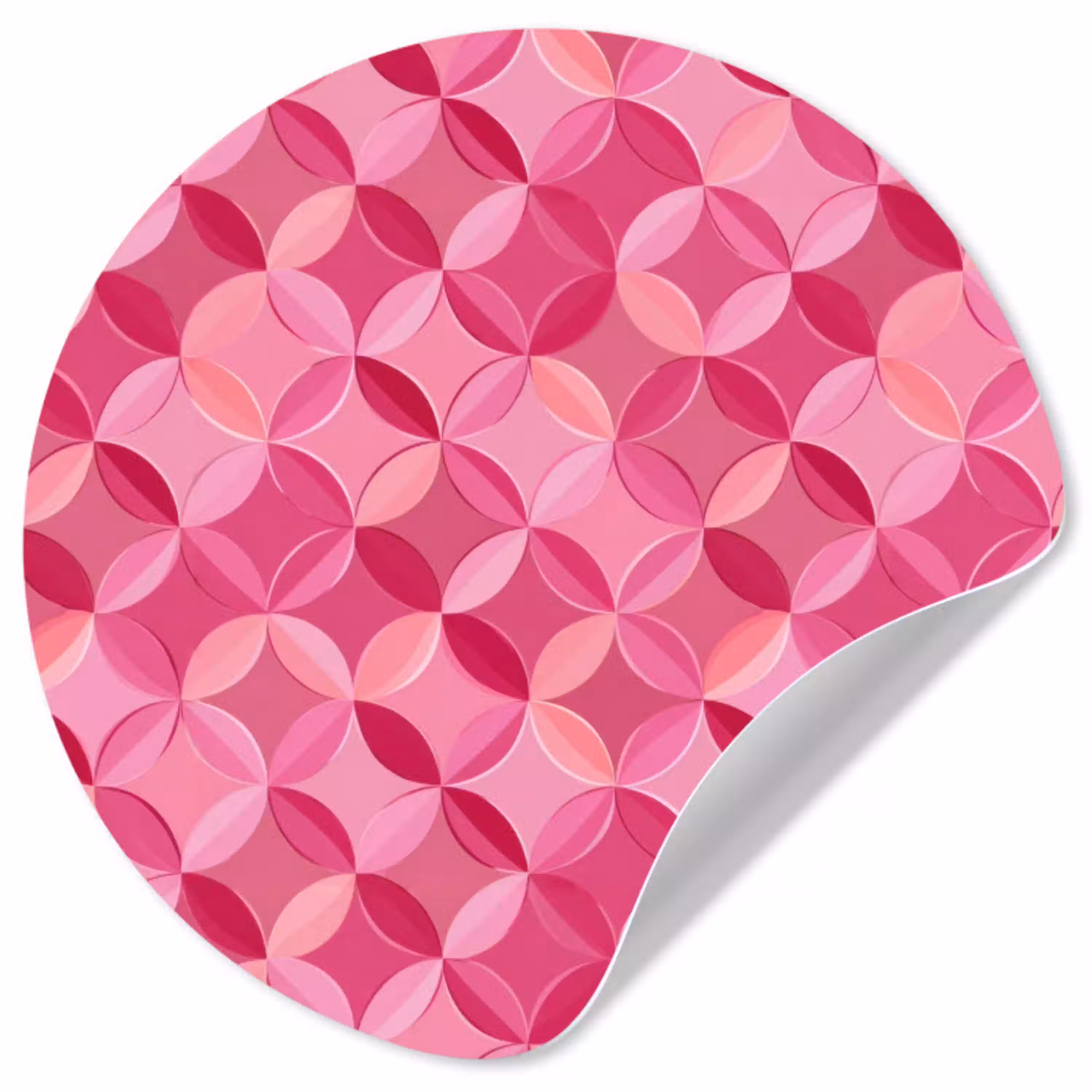 Geometrisch - Mozaïek - Modern - Roze Wandcirkel behangsticker klein 186 -3d