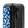 Dierenprints - Panterprint koffer in blauw en wit NBS - Handbagage koffer - Unisex middel -slot