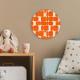 Patroon - Retro - Oranje Wandcirkel kunststof plaat 5mm dik klein 188 -tsfeer1_kind