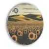 Zonnebloem - Veld - Windmolen Akoestische PET Vilt - Rond klein -3d
