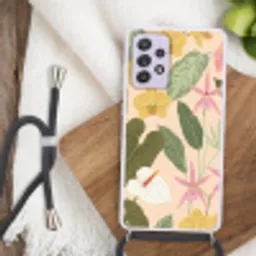 Patroon - Bloemen - Kleurrijk Hoesje Samsung Galaxy A52 5G met koord klein -sfeer4