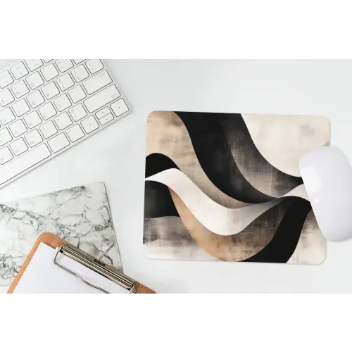 Abstract - Golven - Zwart - Verweerd muismat rubber klein -witbureau