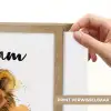 Leeuw - Waterverf - Bruin - Dieren - Meisjes - Jongens Light Box met batterij (Wandlamp kind) middel -USP_websiteprintNL