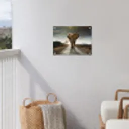 Olifant - Weg - Dieren - Zonsondergang - Landschap tuinposter los doek klein -sfeer8