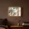 Gebouw - Palmbomen - Beige - Zon Light Box met batterij (Wandlamp) middel -sfeer4