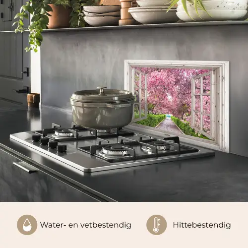 Japans - Sakura - Bloesem - Boom - Bloesem takken - Doorkijk keuken achterwand spatscherm klein -usp_NL