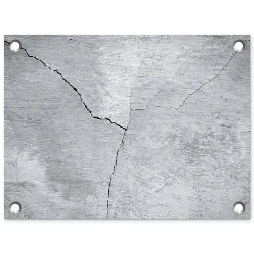Beton - Scheur - Grijs tuinposter los doek klein -3d