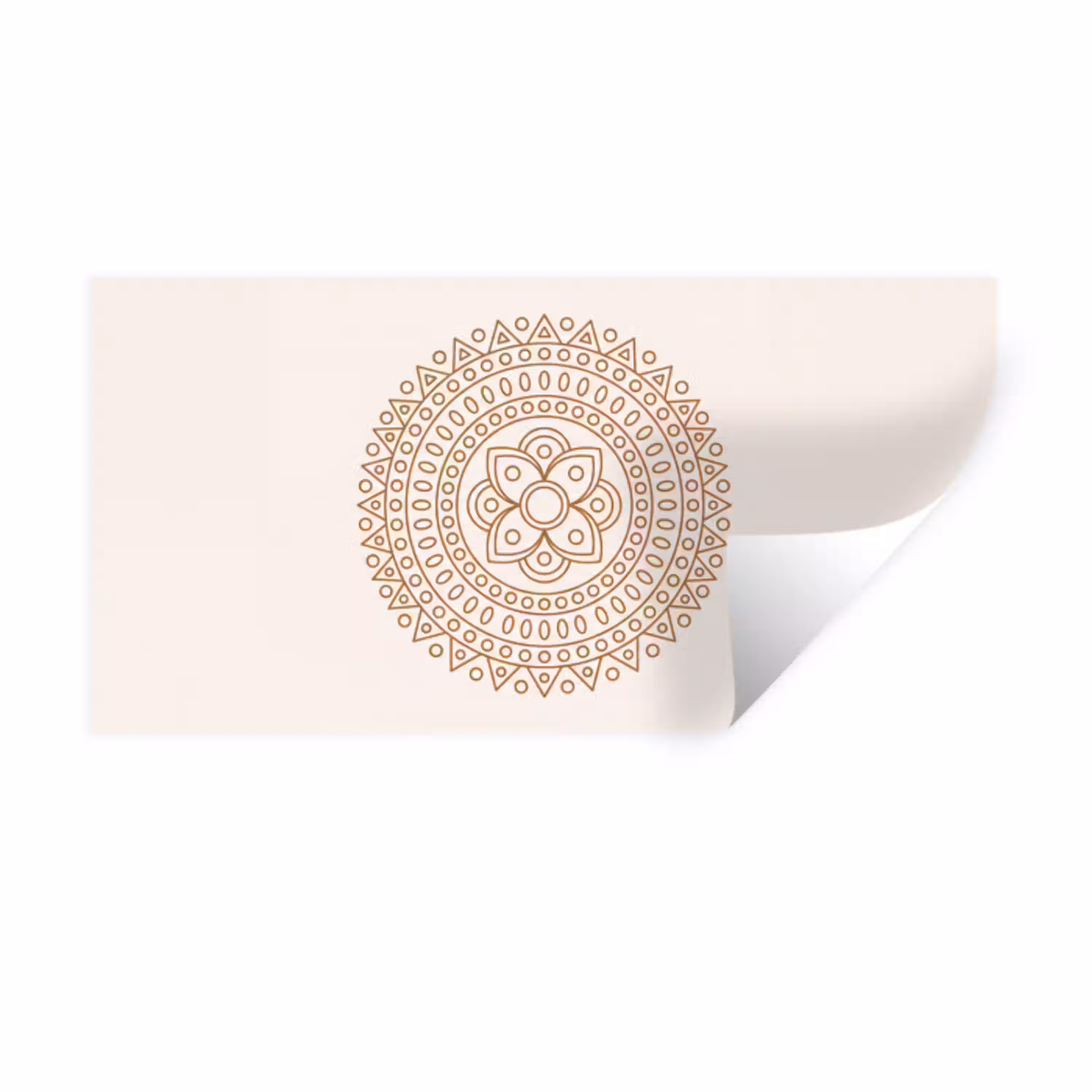 Mandala - Geometrisch - Abstract - Oosters - Bruin Muursticker klein -3d