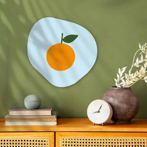 Fruit - Sinaasappel - Oranje Wandcirkel Organisch Forex 3mm klein -sfeer2