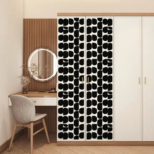 Modern - Patroon - Zwart deurposter klein 289 -sfeer3