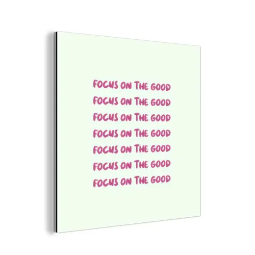 Focus on the good - Roze aluminium wit klein -3d