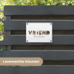 Vriend - Lettercollage tuinposter los doek klein -sfeer3