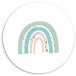 Regenboog - Kinderen - Sterren - Stippen - Pastel Wandcirkel kunststof plaat 5mm dik klein -3d