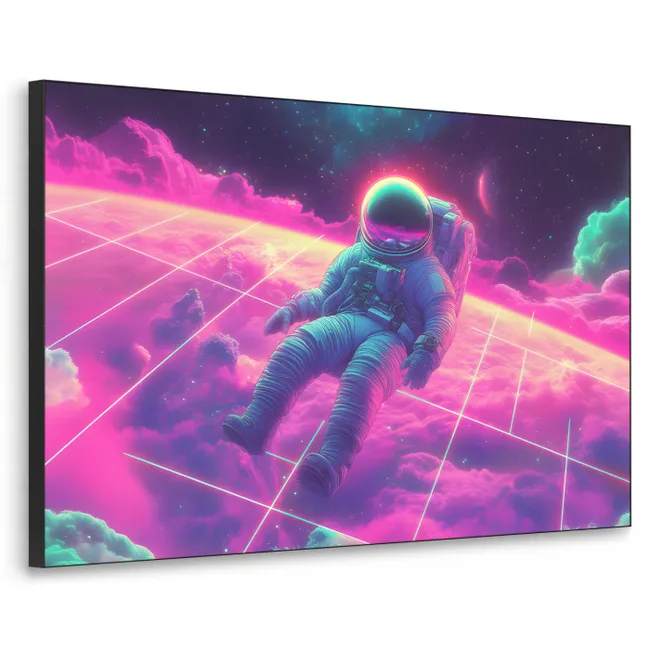 Art frame - Astronaut - Neon - Roze - Wolken