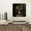 Goudbruine - Bladeren - Vaas - Herfstachtig plexiglas 5mm klein -sfeer1