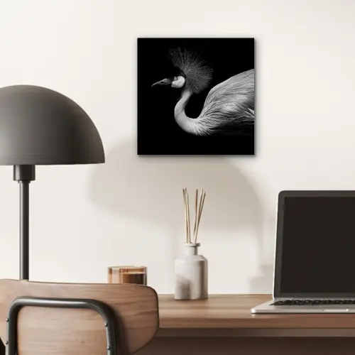 Kraanvogel - Zwart - Wit - Vogel - Dieren aluminium wit klein -sfeer5