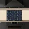 Deco - Waaier - Blauw keuken achterwand spatscherm klein 900 -sfeer1