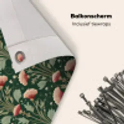 Patroon - Botanisch - Kleurrijk Balkonbeschermer Duitsland klein 596 -closeup_NL