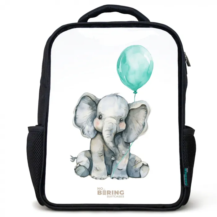 Olifant met blauwe ballon Rugzak - Zwart middel -3d