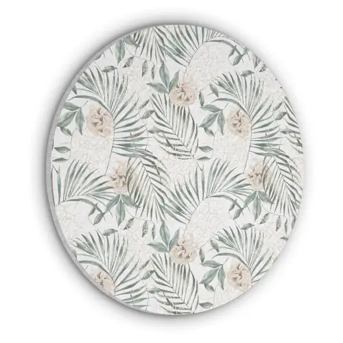 Monstera - Palmblad - Jungle - Tropisch Akoestische PET Vilt - Rond klein -3d