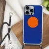 Vorm - Rond - Minimalistisch - Blauw Hoesje iPhone 16 Pro Max met koord klein -sfeer4