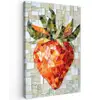 Aardbei - Rood - Mozaïek - Fruit Tuinposter op houten frame 2 cm dik klein -3d