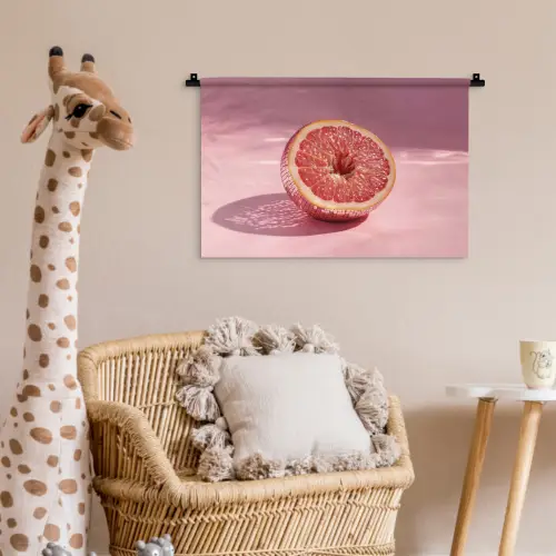 Grapefruit - Roze - Disco - Shiny Wandkleed katoen klein -wsfeer5_kind