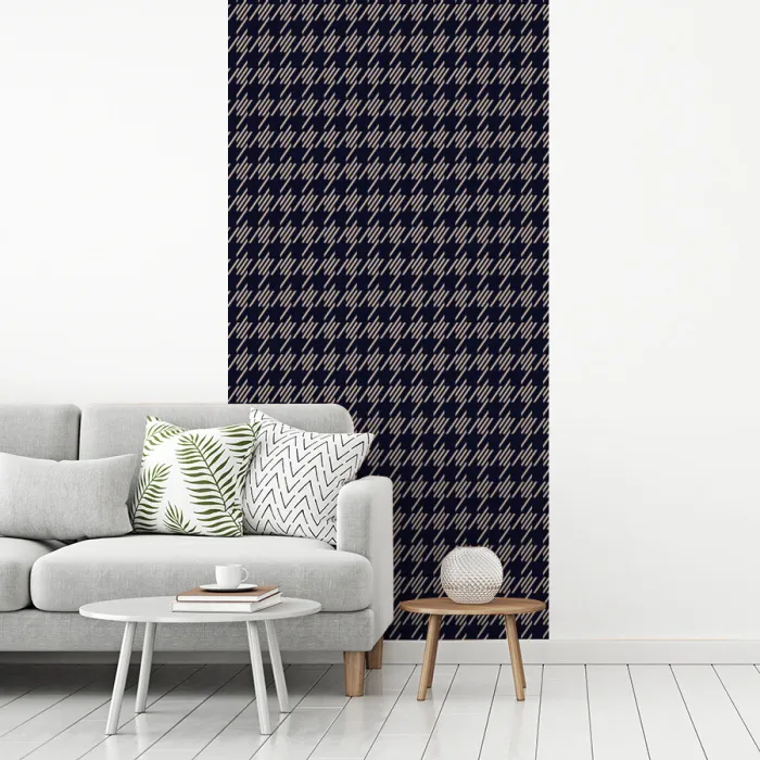 Plaid - Patroon - Ruit - Blauw fotobehang vinyl groot 64 -woonkamer