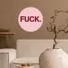 Statement - Krachtig - Roze Wandcirkel behangsticker klein -sfeer1