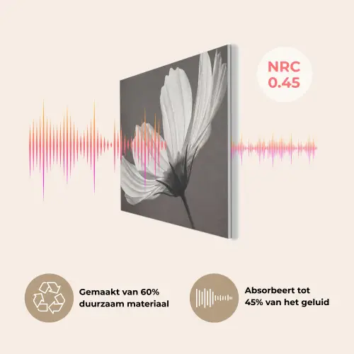 Bloem - Minimalistisch - Zwart - Wit PET vilt klein -USP_NL