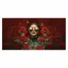 Bloemen - Dieprood - Zonnebril - Vrouw Muismat XXL klein -3d_leeg