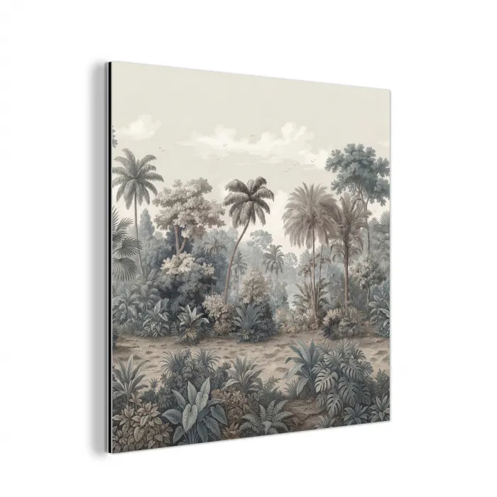 Tropisch - Landschap - Illustratie aluminium wit klein -3d