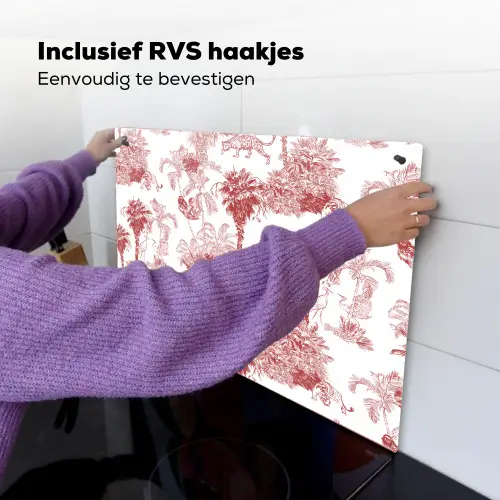 Jungle - Natuur - Rood Inductie beschemer met haakjes klein 777 -ky-ophangen-nl