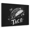 Taco - Kruiden - Witte krijtstijl - Tekst Textielframe zwart klein -3d