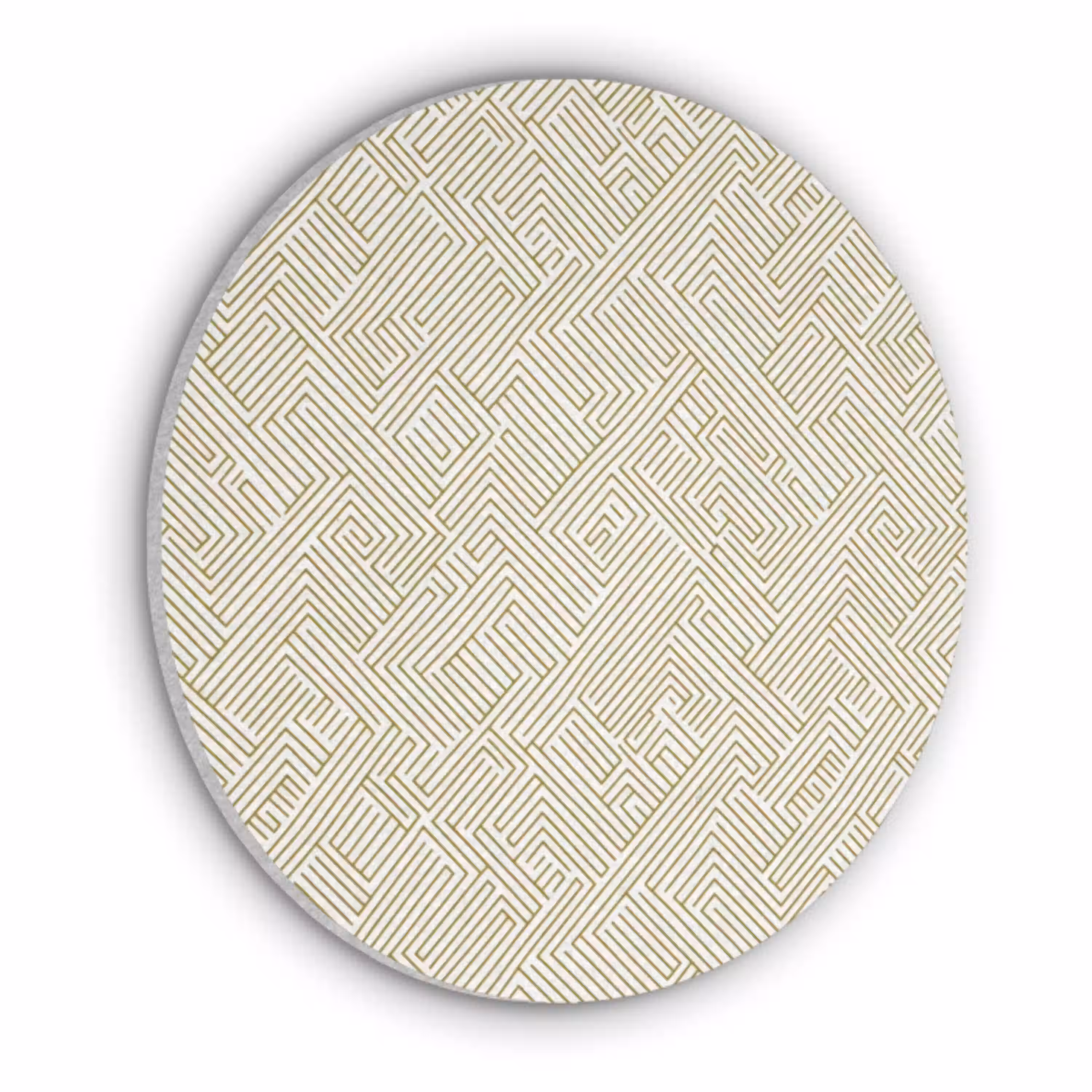 Geometrisch - Lijnen - Groen Akoestische PET Vilt - Rond klein 838 -3d
