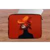 Oranje - Hoed - Vrouw laptophoes neopreen klein -tafel
