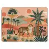 Tijger - Kleurrijk - Palmen - Cactus muismat rubber klein -3d