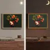 Vrouw - Rood - Groen - Druiven Light Box met batterij (Wandlamp) middel -sfeer3