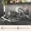 Zebra - Wilde dieren - Vlinder - Bloemen keuken achterwand spatscherm klein -usp_FR