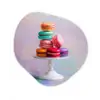 Macarons - Schaal - Pastel - Kleurrijk Wandcirkel Organisch Aluminium middel -3d