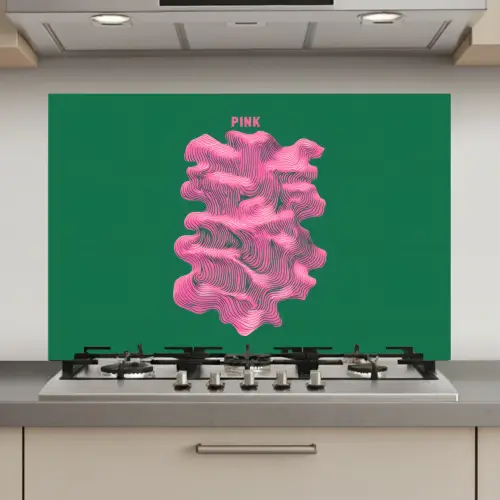 Abstract - Pink - Lijnen - Groen keuken achterwand spatscherm klein -3d_website