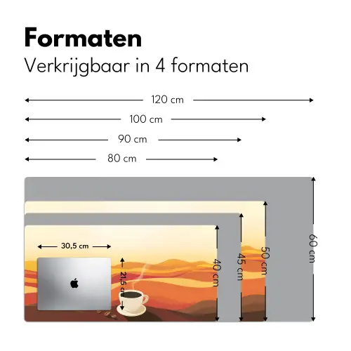 Koffie - Landschap - Oranje - Koffiebonen Muismat XXL klein -sfeer5