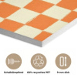 Schaak - Patroon - Oranje PET vilt klein 837 -closeup_DE