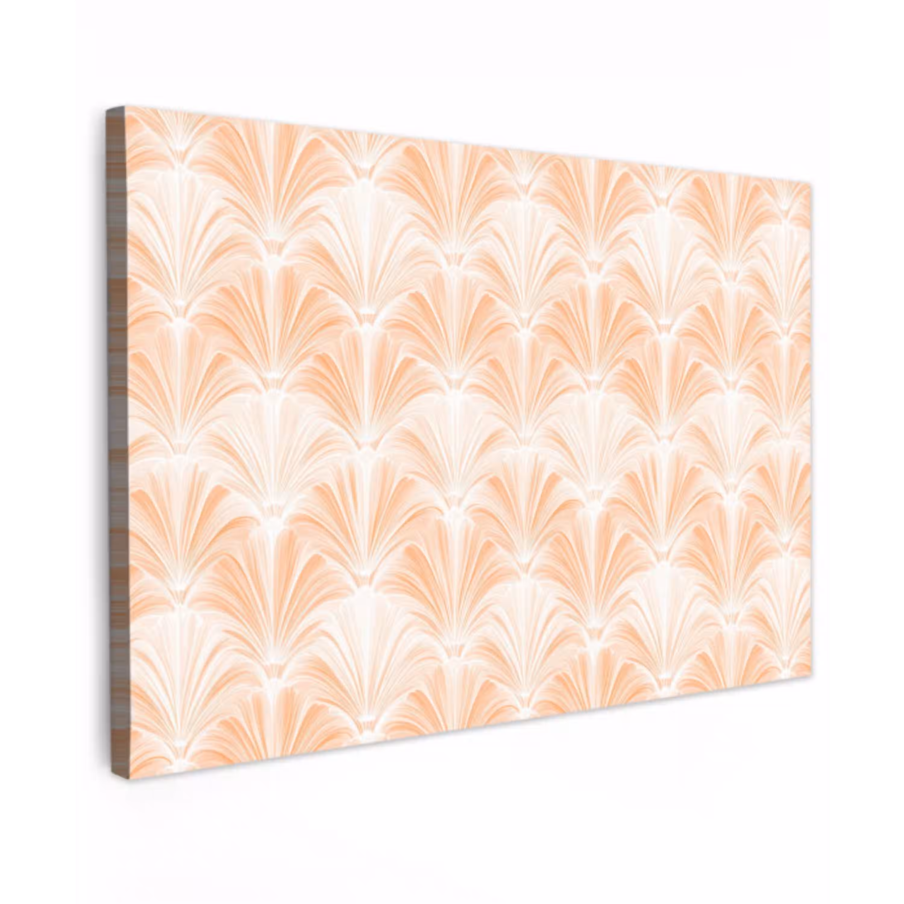 Waaier - Patroon - Perzik Tuinposter op houten frame 2 cm dik klein 845 -3d