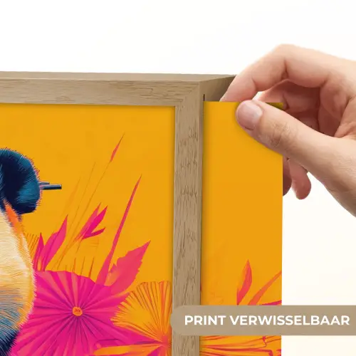 Kimono - Roze - Panda - Bloemenkroon Light Box met batterij (Wandlamp) middel -USP_websiteprintNL