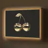 Kersen - Zwart - Goud - Chrome Light Box met batterij (Wandlamp) middel -z3d_website