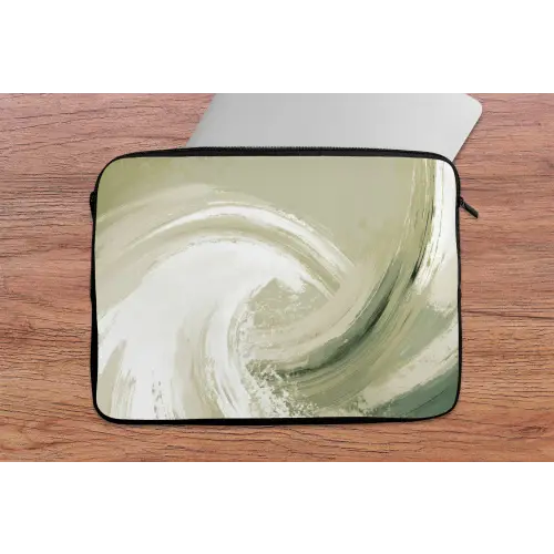 Abstract - Penseelstreken - Golven - Groen laptophoes neopreen klein -tafel