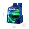 Sportauto - Groen - Snelheidslijnen - Neon Kinderrugzak - Blauw middel -productfoto_formaten