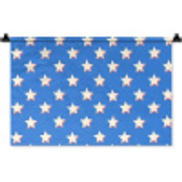 Sterren - Patroon - Blauw Wandkleed katoen klein 269 -zz3d