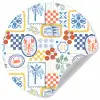 Zee - Sfeer - Tomaat -  Mozaïek Wandcirkel behangsticker klein 186 -3d
